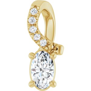 18K Yellow Gold 5x3 mm Oval Pendant Mounting