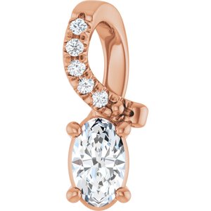 10K Rose Gold 5x3 mm Oval Pendant Mounting