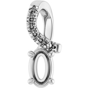 Platinum 5x3 mm Oval Pendant Mounting – image 2