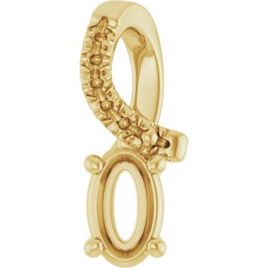 10K Yellow Gold 5x3 mm Oval Pendant Mounting – image 2