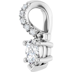 18K White Gold 4.5x3 mm Pear Pendant Mounting – image 3
