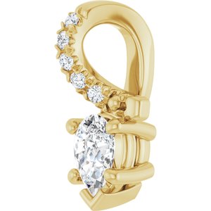 10K Yellow Gold 4.5x3 mm Pear Pendant Mounting – image 3
