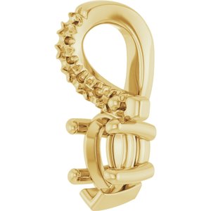 10K Yellow Gold 4.5x3 mm Pear Pendant Mounting – image 4