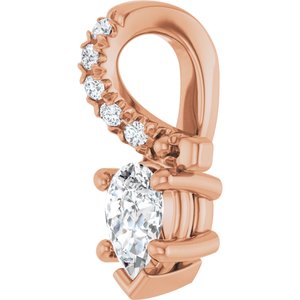 18K Rose Gold 4.5x3 mm Pear Pendant Mounting – image 3
