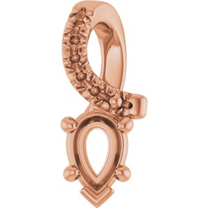 10K Rose Gold 4.5x3 mm Pear Pendant Mounting – image 2
