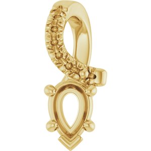 10K Yellow Gold 4.5x3 mm Pear Pendant Mounting – image 2