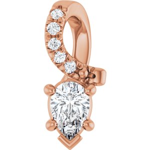 10K Rose Gold 4.5x3 mm Pear Pendant Mounting