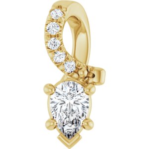 18K Yellow Gold 4.5x3 mm Pear Pendant Mounting