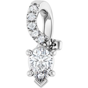 14K X1 White Gold 4.5x3 mm Pear Pendant Mounting