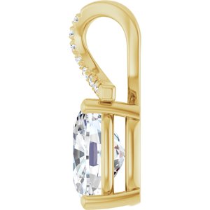 14K Yellow Gold 10x8 mm Elongated Cushion Pendant Mounting – image 5