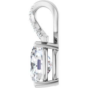 10K White Gold 10x8 mm Elongated Cushion Pendant Mounting – image 5