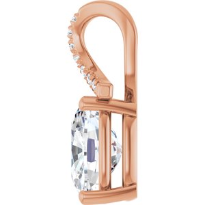 14K Rose Gold 10x8 mm Elongated Cushion Pendant Mounting – image 5