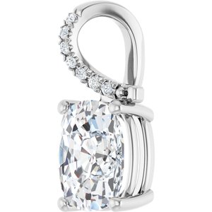 Sterling Silver 10x8 mm Elongated Cushion Pendant Mounting – image 3