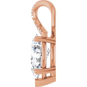 10K Rose Gold 13x8 mm Pear Pendant Mounting – image 5
