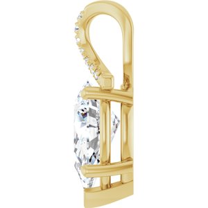 18K Yellow Gold 13x8 mm Pear Pendant Mounting – image 5