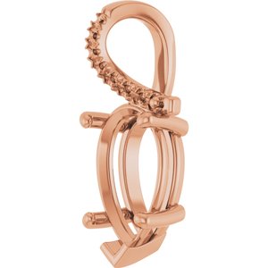 18K Rose Gold 13x8 mm Pear Pendant Mounting – image 4