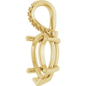 14K Yellow Gold 13x8 mm Pear Pendant Mounting – image 4