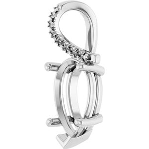 Platinum 13x8 mm Pear Pendant Mounting – image 4