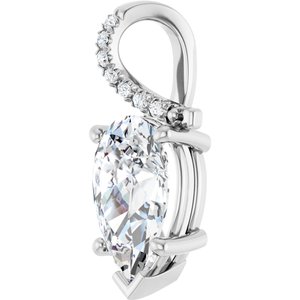 10K White Gold 13x8 mm Pear Pendant Mounting – image 3