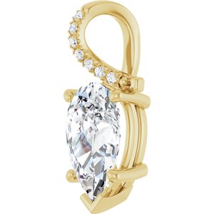 18K Yellow Gold 13x8 mm Pear Pendant Mounting – image 3