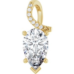 18K Yellow Gold 13x8 mm Pear Pendant Mounting