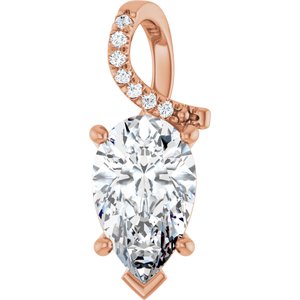 14K Rose Gold 13x8 mm Pear Pendant Mounting