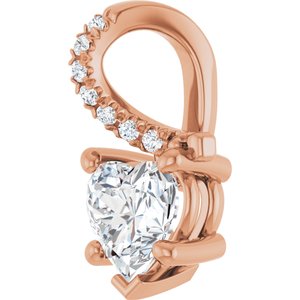 18K Rose Gold 6x6 mm Heart Pendant Mounting – image 3