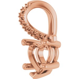 18K Rose Gold 6x6 mm Heart Pendant Mounting – image 4