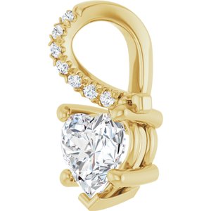 14K Yellow Gold 6x6 mm Heart Pendant Mounting – image 3