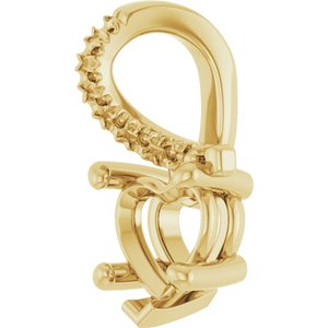 14K Yellow Gold 6x6 mm Heart Pendant Mounting – image 4