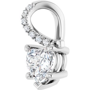 10K White Gold 6x6 mm Heart Pendant Mounting – image 3