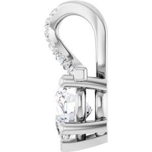 14K White Gold 6x6 mm Heart Pendant Mounting – image 5