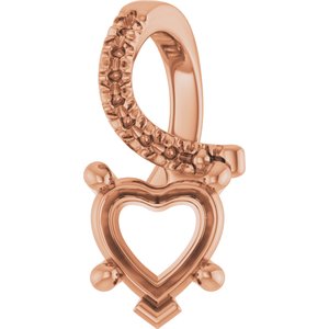 10K Rose Gold 6x6 mm Heart Pendant Mounting – image 2
