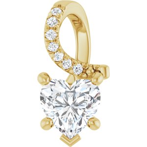 18K Yellow Gold 6x6 mm Heart Pendant Mounting