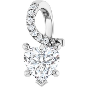 14K White Gold 6x6 mm Heart Pendant Mounting
