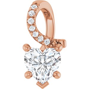 18K Rose Gold 6x6 mm Heart Pendant Mounting