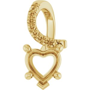 10K Yellow Gold 6x6 mm Heart Pendant Mounting – image 2