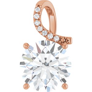 10K Rose Gold 13 mm Round Pendant Mounting