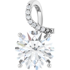 14K White Gold 13 mm Round Pendant Mounting