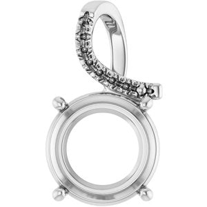 18K White Gold 13 mm Round Pendant Mounting – image 2