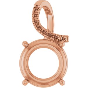 10K Rose Gold 13 mm Round Pendant Mounting – image 2