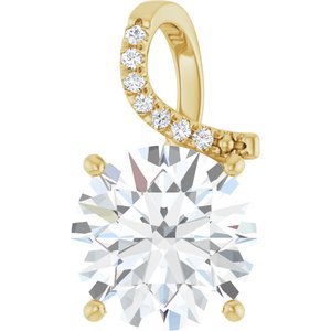 18K Yellow Gold 13 mm Round Pendant Mounting