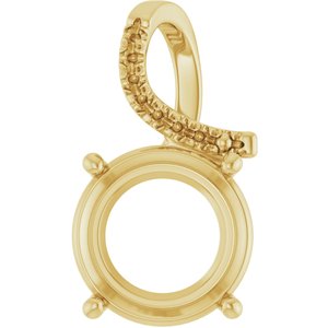 10K Yellow Gold 13 mm Round Pendant Mounting – image 2