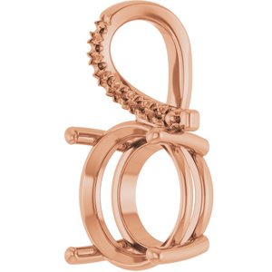 10K Rose Gold 13 mm Round Pendant Mounting – image 4