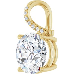 18K Yellow Gold 13 mm Round Pendant Mounting – image 3