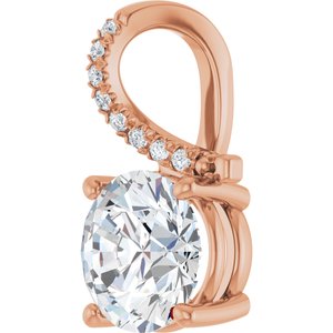 18K Rose Gold 8.8 mm Round Pendant Mounting – image 3