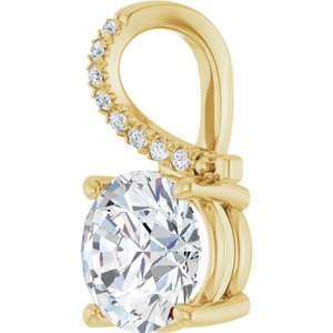 18K Yellow Gold 8.8 mm Round Pendant Mounting – image 3