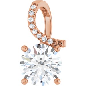 10K Rose Gold 8.8 mm Round Pendant Mounting