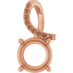 14K Rose Gold 8.8 mm Round Pendant Mounting – image 2