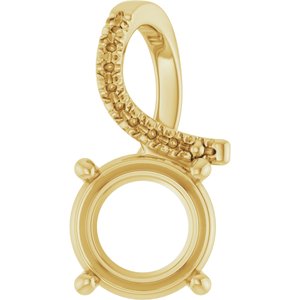 18K Yellow Gold 8.8 mm Round Pendant Mounting – image 2